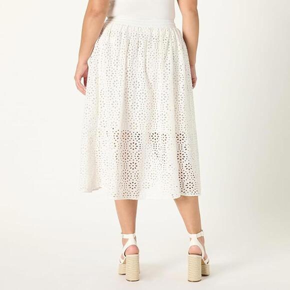 NWT The Drop Women's Giorgi Lace Full Skirt, 100% Cotton, White, 2X (20-22) - Picture 2 of 5